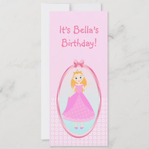 Invitation Fairytale Princess à Pink Birthaday