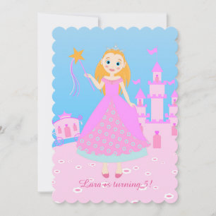 Invitation Fairytale Princess à Pink Birthaday