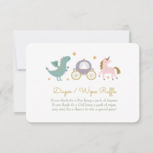 Invitation Fairytale Princess Diaper / Wipes Raffle Card