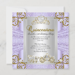 Invitation Fairytale Quinceanera 15e anniversaire Lavande