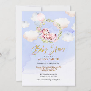 Invitation Fairytale Rose Unicorn Dream Cloud   BABY SHOWER