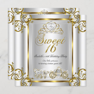 Invitation Fairytale Sweet 16 16e anniversaire Gold Silver 3