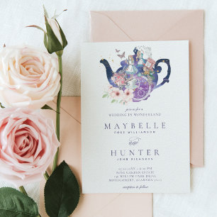 Invitation Fairytale Tea Party Mariage au pays des merveilles