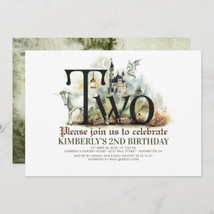 Invitation Fairytale Unicorn Dragon Magic Castle 2e anniversa