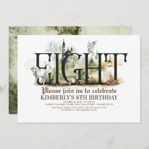 Invitation Fairytale Unicorn Dragon Magic Castle 8e anniversa