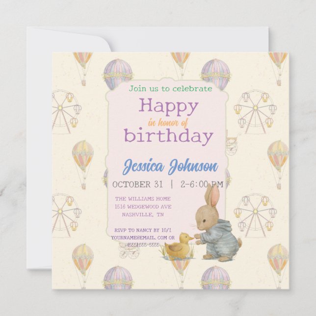 Invitation "Fairytale Vintage Amusement Park" (Devant)