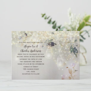 Invitation Fairytale Woodsy Farmhouse Mason Jar Mariage