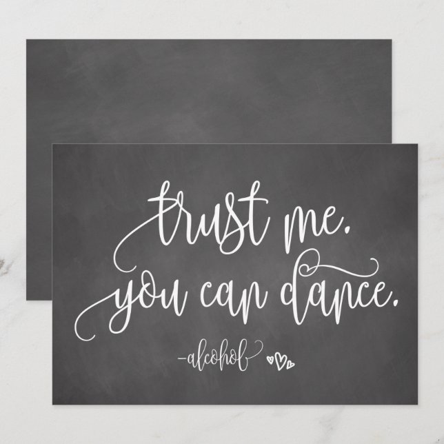 Invitation Fais-moi confiance, tu sais danser Signe de mariag (Devant / Derrière)