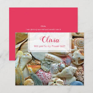 Invitation Fais Moi Être Ta Demoiselle D'Honneur Coquillages 