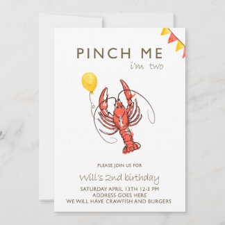 Invitation fais moi pincer party aux écrevisses