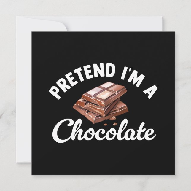 Invitation Fais semblant que je suis une tablette de chocolat (Devant)