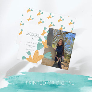 Invitation Faisceau de carottes de Pâques Kraft pour annivers