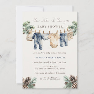 Invitation Faisceau de garçon Baby Shower Hiver Garçon Shower