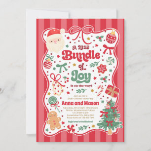 Invitation Faisceau de Joie Noël Coquette Arc Nouveau-Né