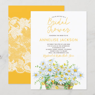 Invitation Faisceaux d'été douches nuptiales en dentelle jaun