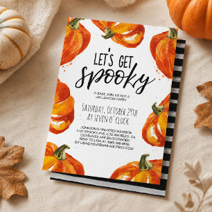 Invitation Faisons de l'Halloween aquarelle Citrouille