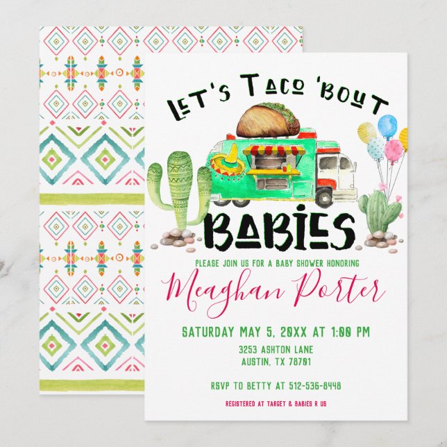 Invitation Faisons des Tacos pour Bébés Baby Shower (Devant / Derrière)