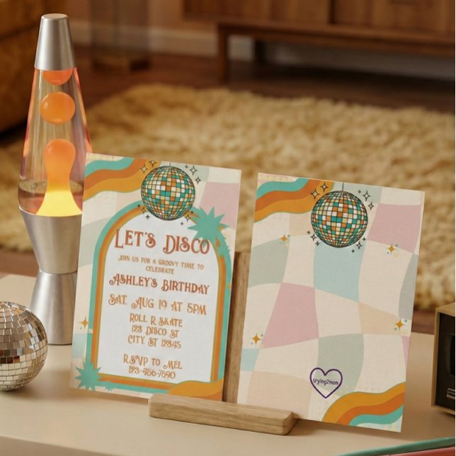 Invitation Faisons du disco, Anniversaire Rétro (Créateur téléchargé)