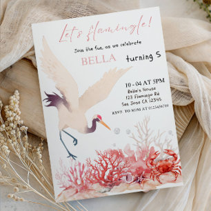 Invitation Faisons du Flamingle ! Fête d'anniversaire de la f