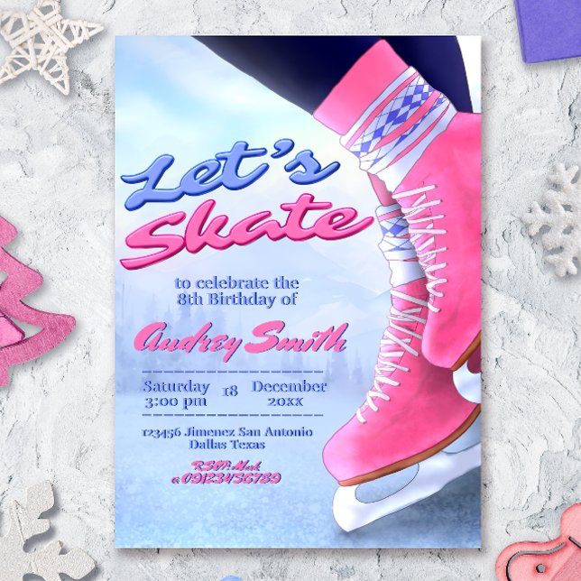 Invitation Faisons du Skate - Skate on Over - Winter Skate Pa (Créateur téléchargé)
