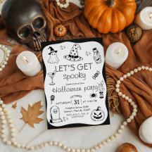 Faisons Halloween en noir et blanc Doodle