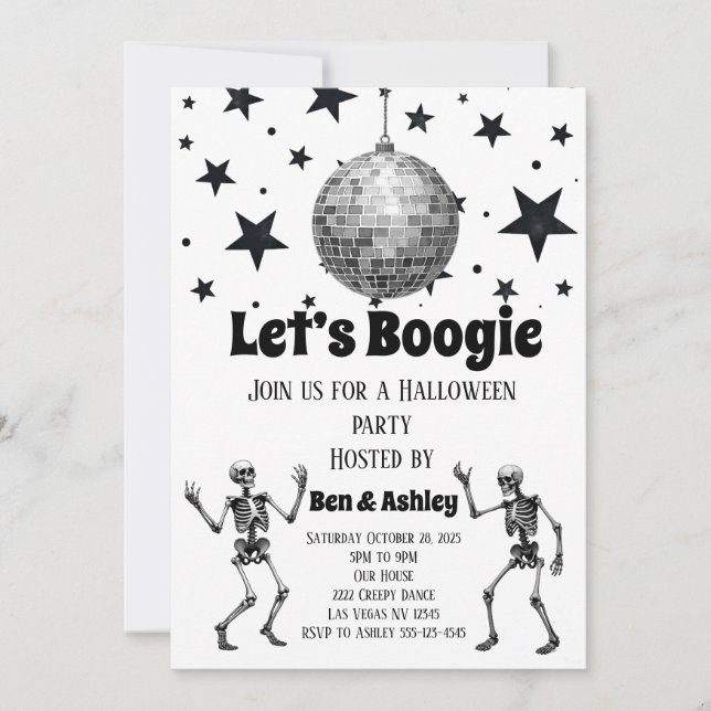 Invitation Faisons la danse Boogie Boule disco Halloween (Devant)