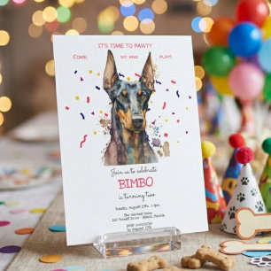 Invitation Faisons la fête, anniversaire de chien