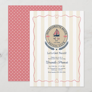 Invitation Faisons la Fête au Club de Plage Prépa Bachelorett