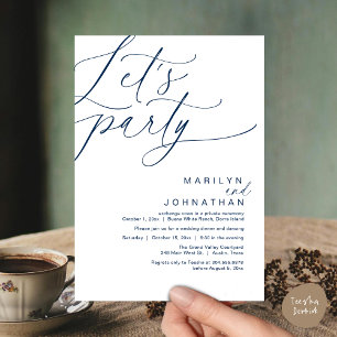 Invitation Faisons la fête avec joie après le dîner Mariage
