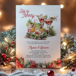 Invitation Faisons la fête Cocktails de Noël Mariage Shower