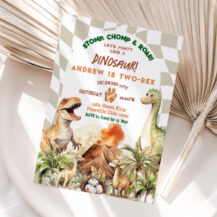 Invitation Faisons la fête comme l'anniversaire de Dinosaur V