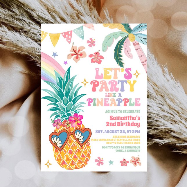 Invitation Faisons la fête comme un anniversaire d'été Luau d (Créateur téléchargé)