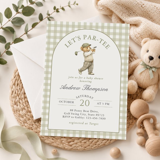 Invitation Faisons la Fête de Golf pour Bébé Garçon  (Créateur téléchargé)