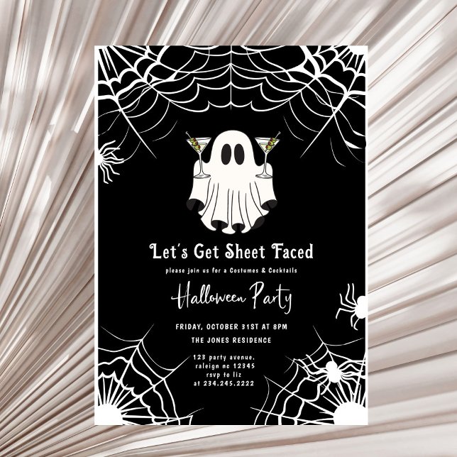 Invitation Faisons la fête d'Halloween Martini face à la feui (Créateur téléchargé)