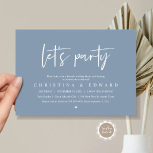 Invitation Faisons la fête, Elopement Mariage, Minimaliste mo