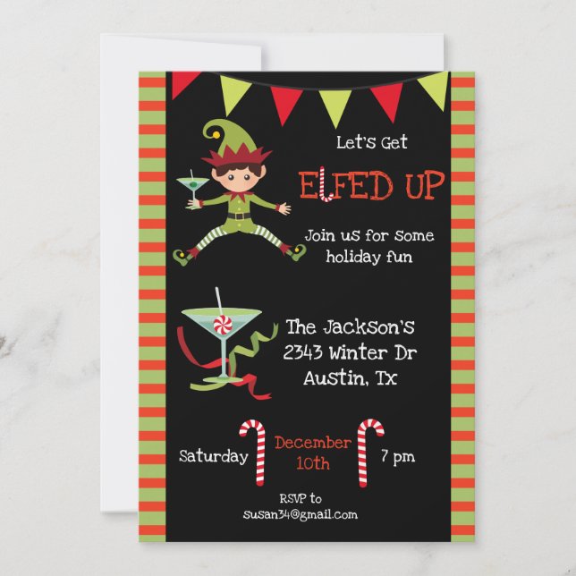 Invitation Faisons la fête en elfique Fête de cocktail drôle  (Devant)