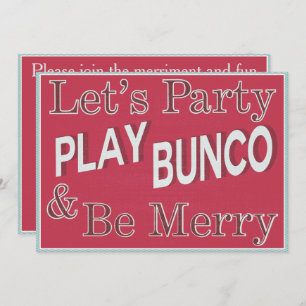Invitation Faisons la fête et jouons à Bunco
