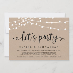Invitation Faisons la fête, fête de l'Elopement Mariage I