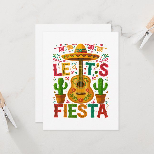 Invitation Faisons la fête Fiesta Cinco De Mayo (Devant/Arrière en situation)