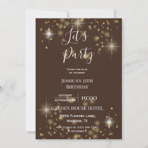 Invitation "Faisons la fête" Parties scintillant et étincelle