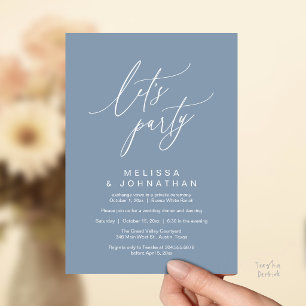 Invitation Faisons la fête, réception de mariage romantique m