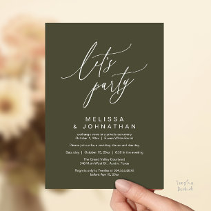 Invitation Faisons la fête, réception de mariage romantique m