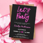Invitation Faisons la fête Retro Neon N'importe quel âge fête<br><div class="desc">Préparez-vous à allumer la nuit avec notre Let's Party Retro Neon Birthday Party Invitation! Cette invitation électrisante apporte l'énergie vibrante des néons rétro à toute célébration d'âge, préparant le terrain pour une fête inoubliable. Doté de couleurs néons audacieuses et d'un design rétro amusant, cette invitation capte l'essence de l'excitation et...</div>