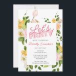 Invitation Faisons la fête Typographie branchée 30e anniversa<br><div class="desc">Une invitation colorée et festive à l'anniversaire de printemps fleuri commence avec Let's Party! La typographie rose bicolore complète les fleurs roses du cadre. Des tasses de jaune donnent dans une ambiance printanière. Feuilles et feuillage vert profond complètent le cadre botanique. Un design simple et moderne donne le ton à...</div>