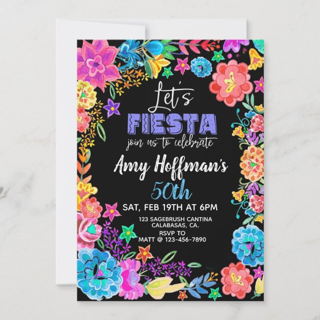 Invitation Faisons la Fiesta, Fiesta Anniversaire,  (Devant)