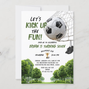 Invitation Faisons monter la fête Garçon Anniversaire de foot