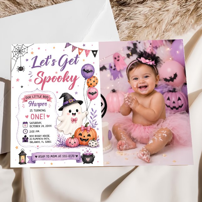 Invitation Faisons peur à Halloween Photo d'anniversaire de f (Créateur téléchargé)