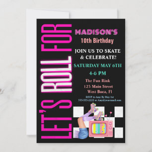 Invitation Faisons Roulement Pour, Fête de Patin à Roulettes 