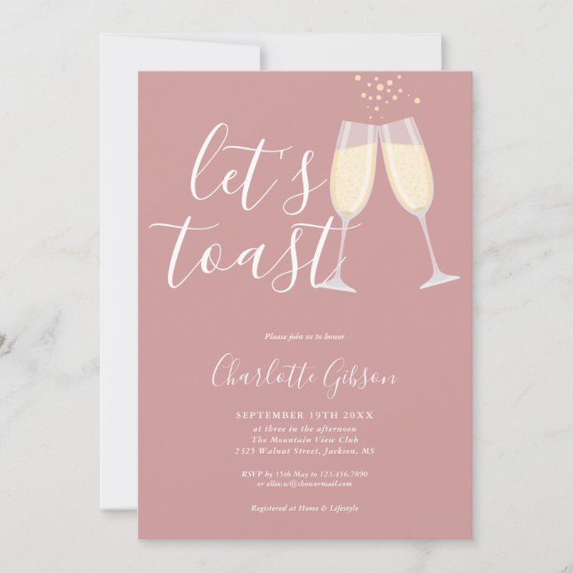 Invitation Faisons sauter la Mariée Dusty Rose Rose QR Code (Devant)