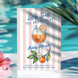 Invitation Faisons sauter le spritz à l'orange pour la mariée